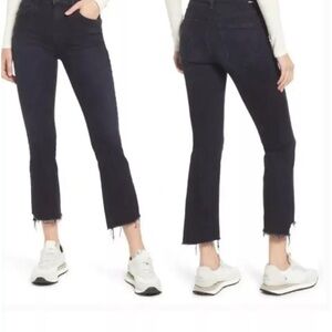 MOTHER Jeans Insider Crop Step Fray Black Not Guilty Size 30
